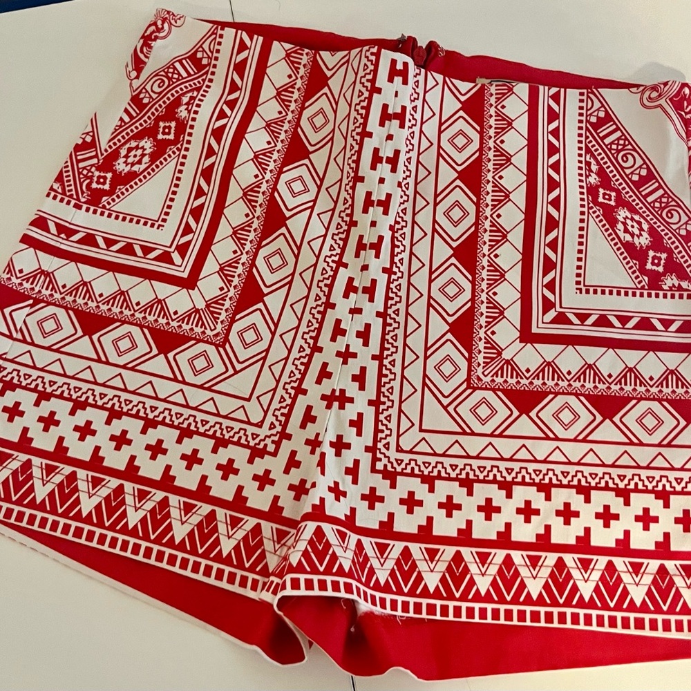 Flying Tomato High Waist Red and White Shorts